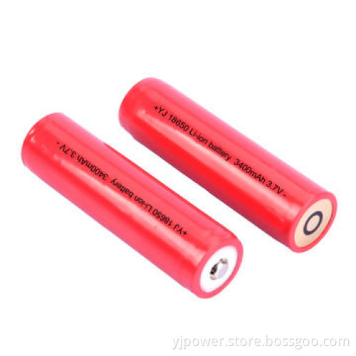 High-capacity 18650 Li-ion battery with 3,400mAh, 3.7V